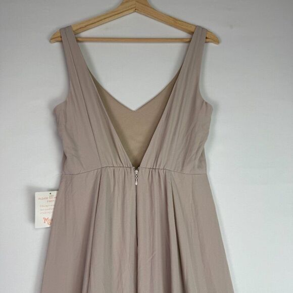 Show Me Your MuMu Jenn Maxi V Neck Bridesmaid Dress Show Me The Ring Crisp M - Picture 6 of 10